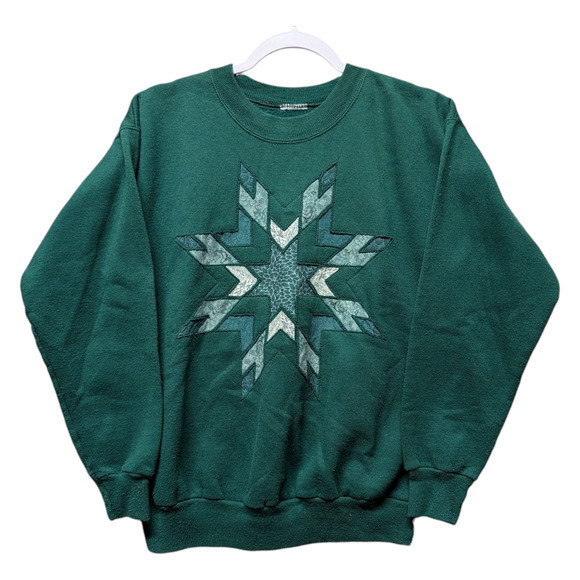90s Quilted Snowflake Granny Sweatshirt - Picture 1 of 5